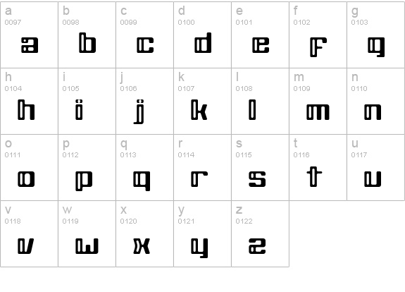 Grey Wolf lowercase a-z preview