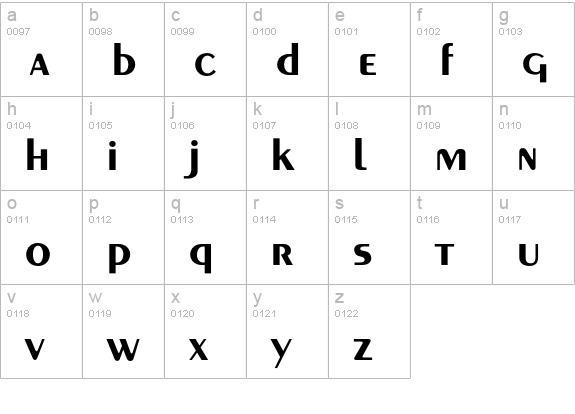 GreyhoundBold lowercase a-z preview