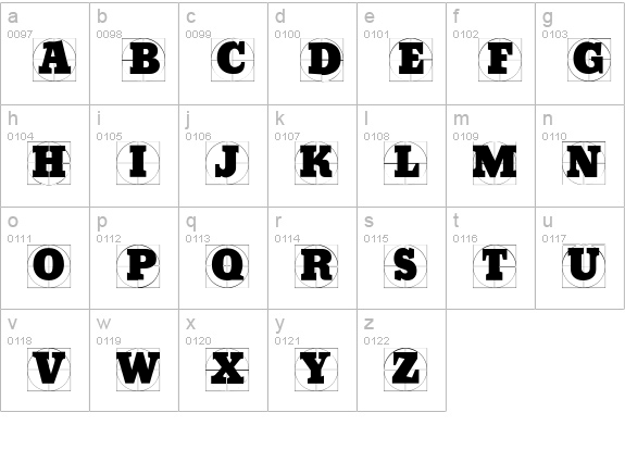 GridConcreteDue lowercase a-z preview