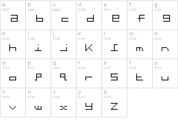 Gridder-OFF lowercase a-z preview