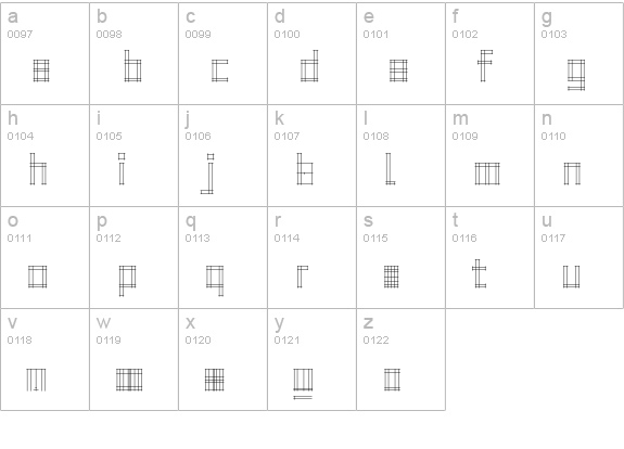 GridNormal lowercase a-z preview