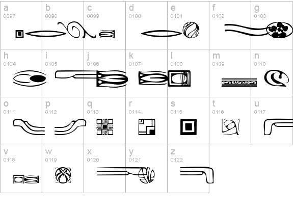 Griffin One Dingbats lowercase a-z preview