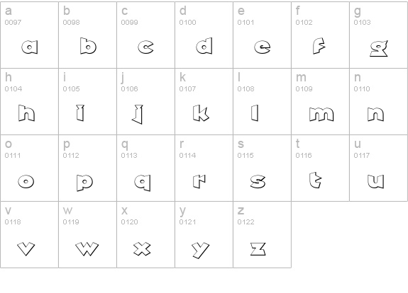 Griffin-Shaded lowercase a-z preview
