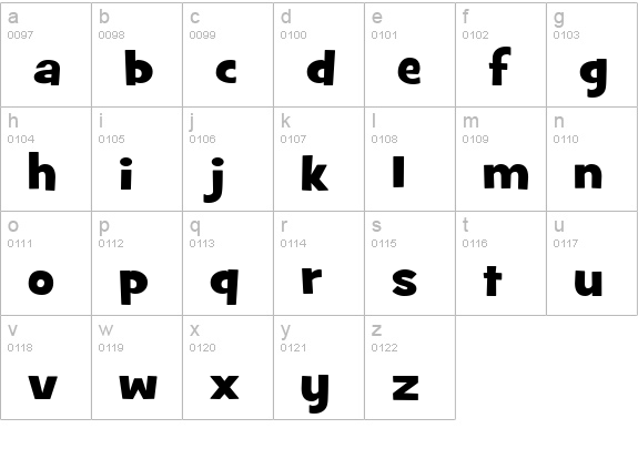 GrilledCheese BTN Wide Bold lowercase a-z preview