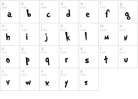 Grinched Regular lowercase a-z preview