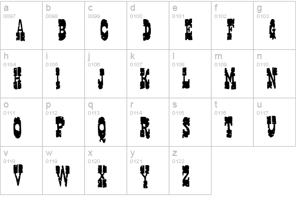 Gringo Nights lowercase a-z preview