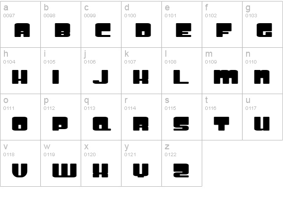 Groove Machine ExpUpright Bold lowercase a-z preview