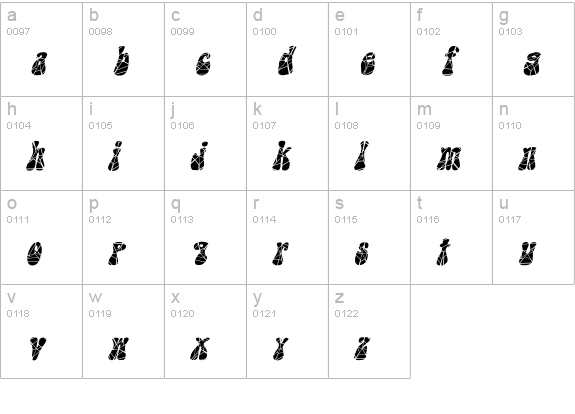 GrooveyCracked Italic lowercase a-z preview