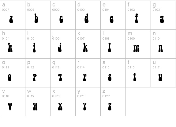 GroovyCondensed Normal lowercase a-z preview