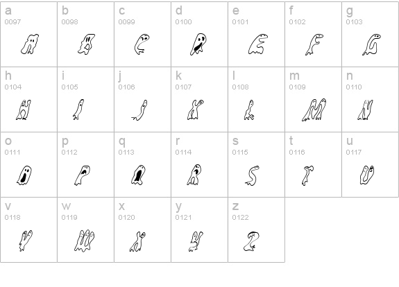 GroovyGhosties lowercase a-z preview