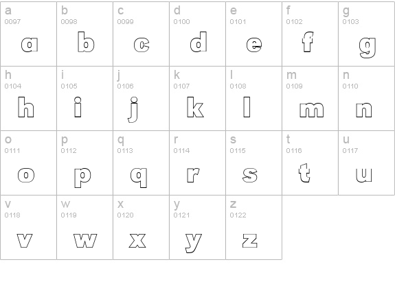 GroteskOu-Bold lowercase a-z preview