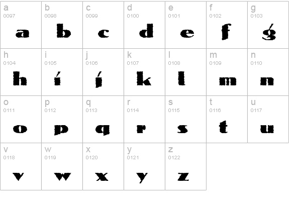 Grunge Domain Normal lowercase a-z preview