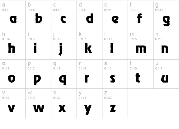 Grunge Siskel Normal lowercase a-z preview