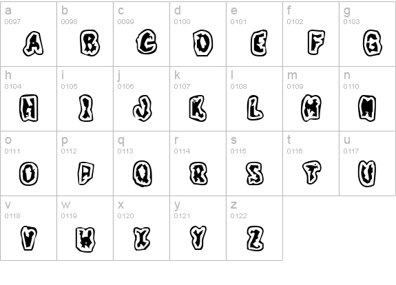 GrungeTastik lowercase a-z preview