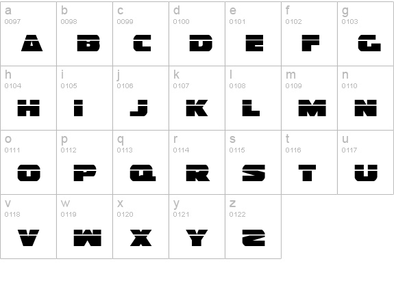 Guardian Laser lowercase a-z preview
