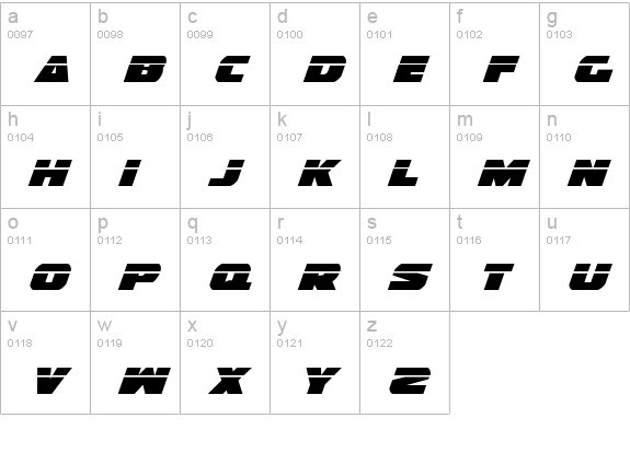 Guardian Laser Italic lowercase a-z preview