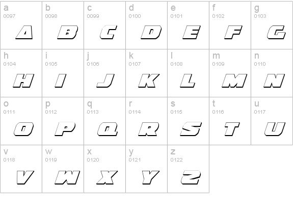 Guardian Shadow Italic lowercase a-z preview