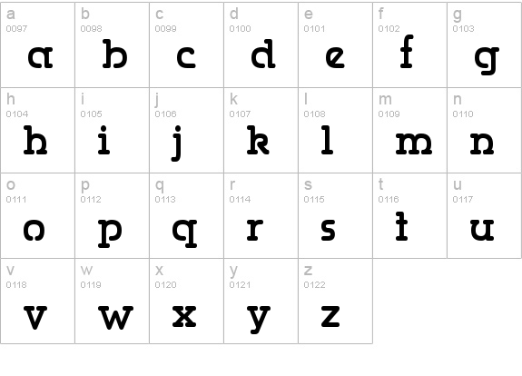 Gumbercules lowercase a-z preview