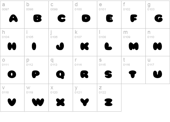 Gumbo Normal lowercase a-z preview