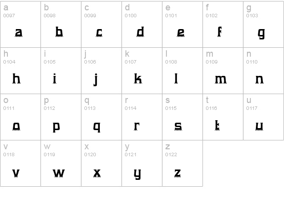 Gumtuckey lowercase a-z preview