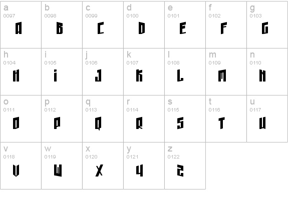 Gunhead Chick lowercase a-z preview