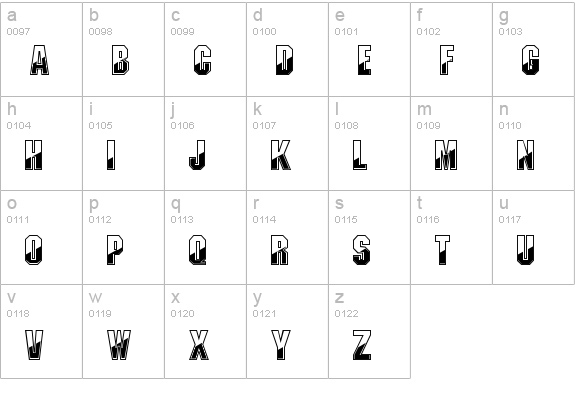 Gunmetal Regular lowercase a-z preview