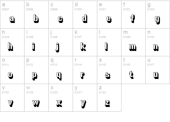 Gunplay 3D lowercase a-z preview