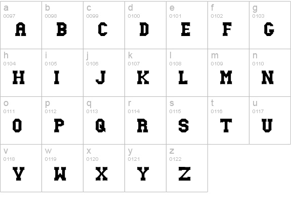 Gutcruncher Normal lowercase a-z preview