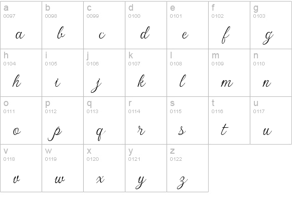 Gwendolyn lowercase a-z preview