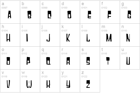Gyparody Gaunt lowercase a-z preview