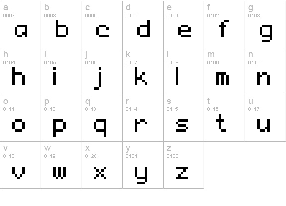 Hachipochi-EightAl lowercase a-z preview