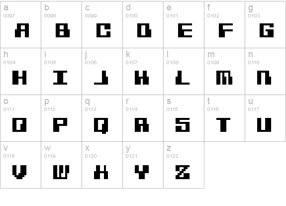Hacker lowercase a-z preview