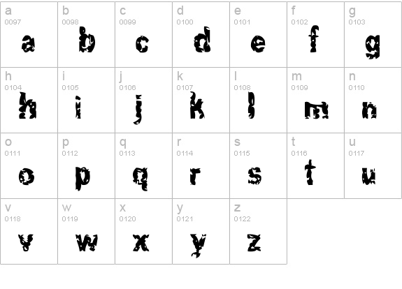 Hacknslash lowercase a-z preview
