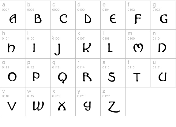 Hadley lowercase a-z preview