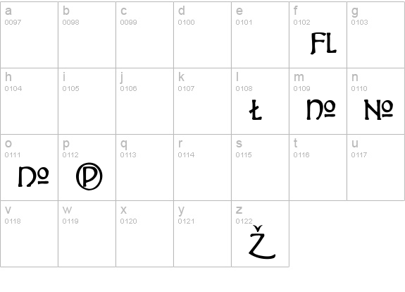 Hadley Alts lowercase a-z preview