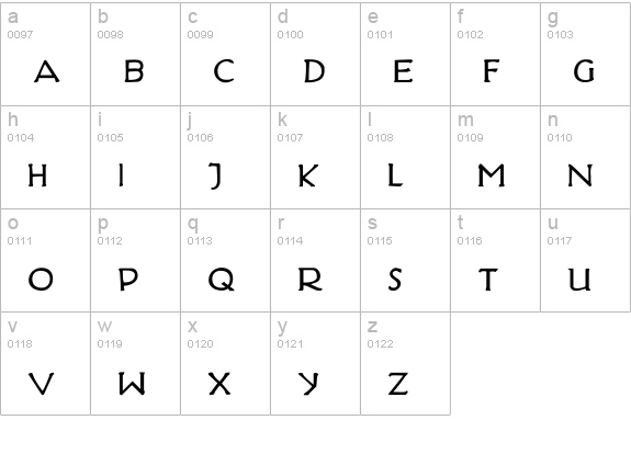 Hadriatic Bold lowercase a-z preview