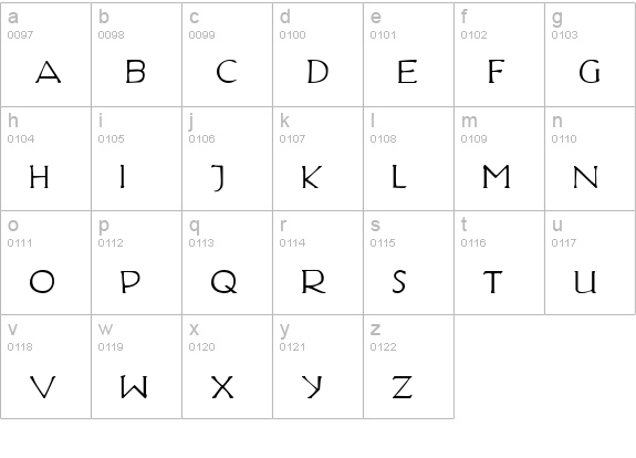 Hadriatic Extended lowercase a-z preview