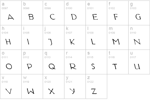 Hadriatic Leftalic lowercase a-z preview