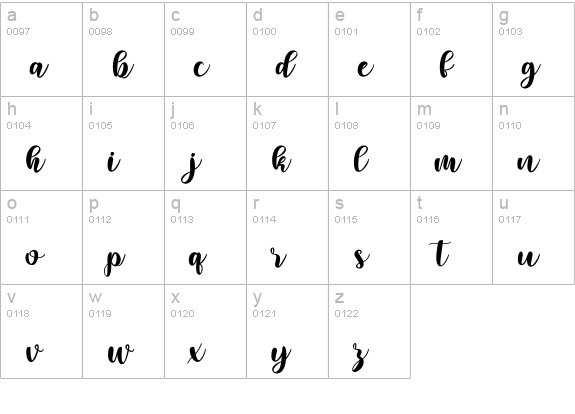 Hairmony lowercase a-z preview