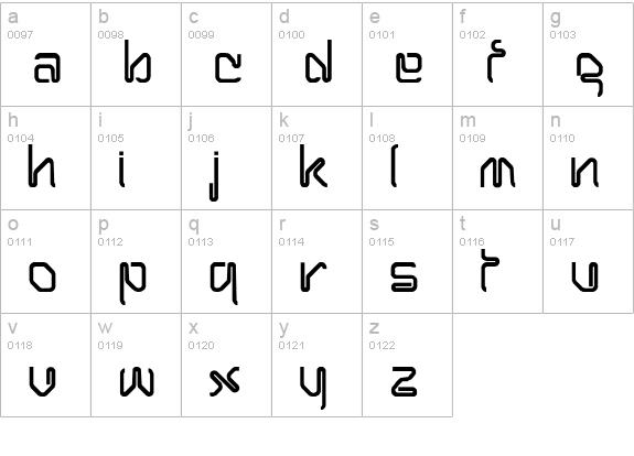 Hairpin-Normal lowercase a-z preview