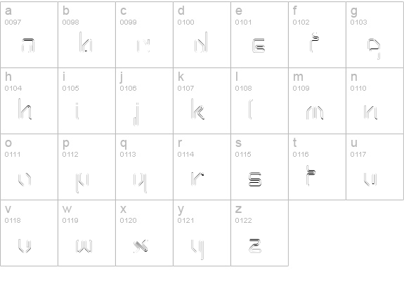 Hairpin Regular lowercase a-z preview