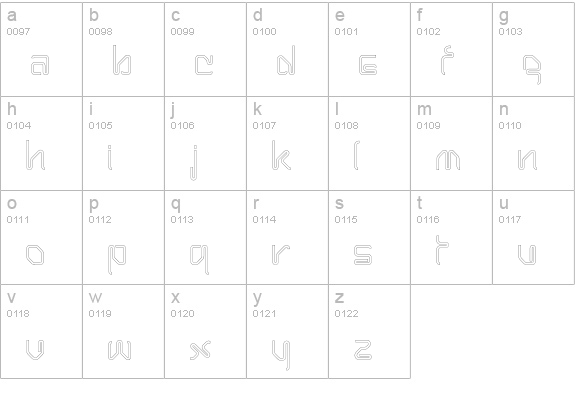 HairpinHairline lowercase a-z preview