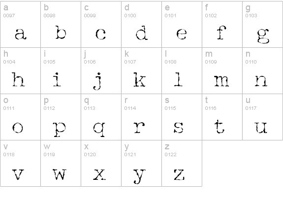 Halbstarke Pica lowercase a-z preview