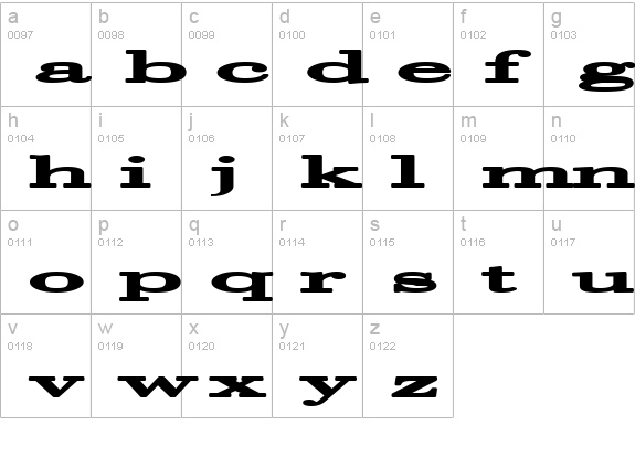 Halcyonia Superwide lowercase a-z preview