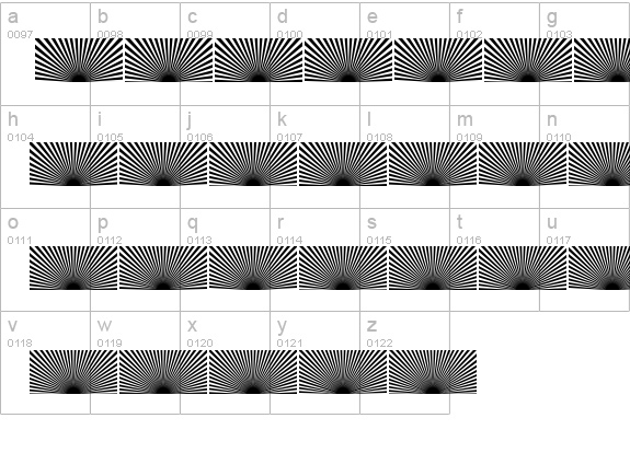 Half SunBurst-w4-02 lowercase a-z preview