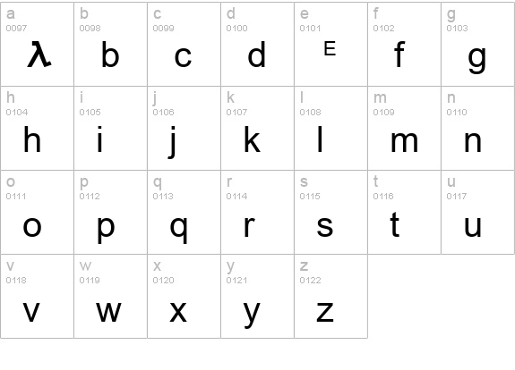 HalfLife lowercase a-z preview