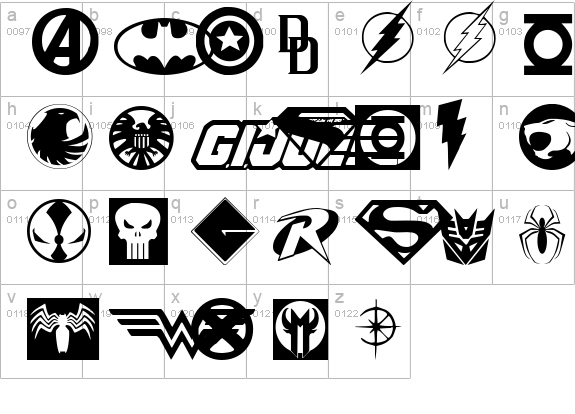 Hall of Heroes lowercase a-z preview