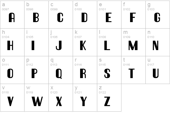 Hallandale Deco JL lowercase a-z preview