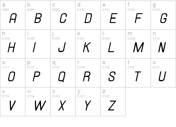 Hallandale Italic JL lowercase a-z preview