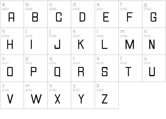 Hallandale Square JL lowercase a-z preview